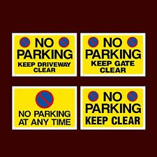 No Parking / Keep Clear Plastic Sign, Sticker - All Sizes - Pick your Design