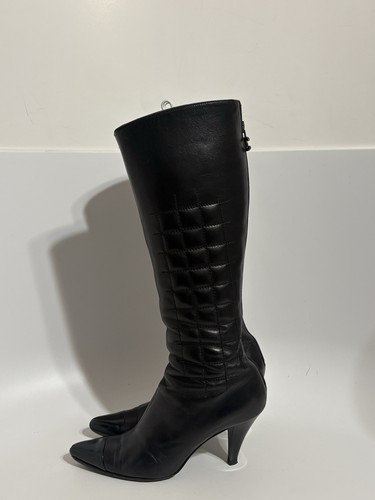 Vtg chanel black quilted - chanel,