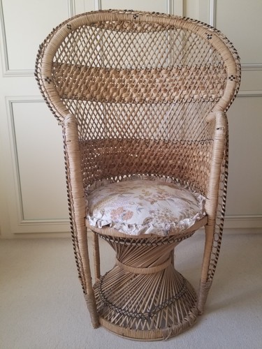 1970 peacock wicker - peacock, chair