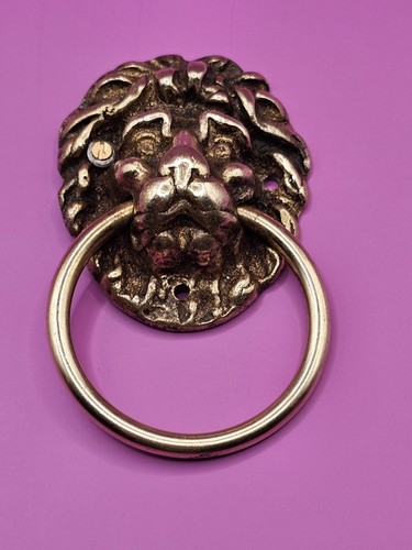 Lion solid brass door knocker - lion,