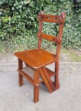 VICTORIAN WALNUT METAMORPHIC LIBRARY STEPS CHAIR