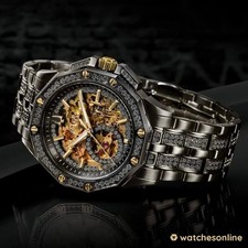 Bulova Octava Men's Automatic Grey Skeleton Stainless Steel Watch 42MM 98A293