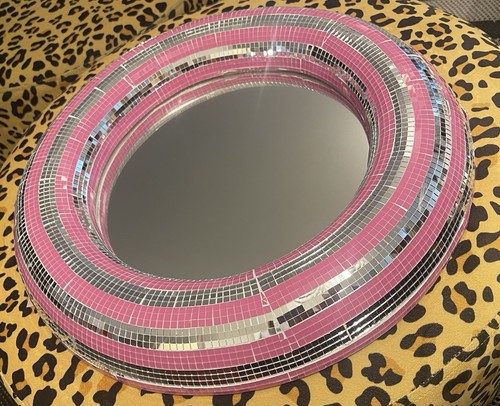 Mirror mosaic pink silver - mirror,