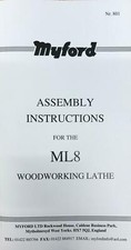 New Myford ML8 Wood-Working Lathe Instructions Manual - Direct From Myford