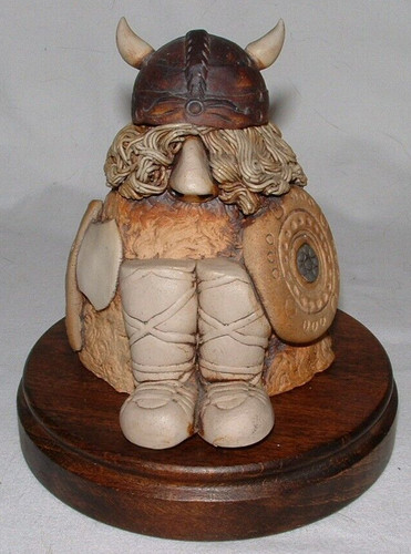 Stoneware viking figurine - stoneware,