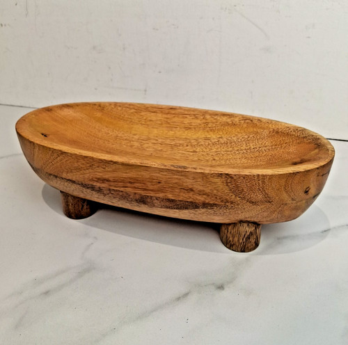 Oval tray with legs - oval, rustic