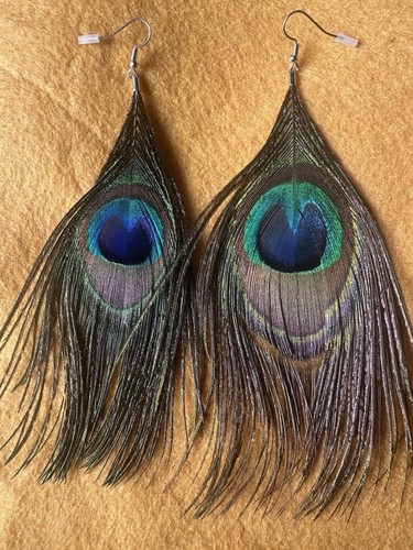 Real feathers earrings - real,