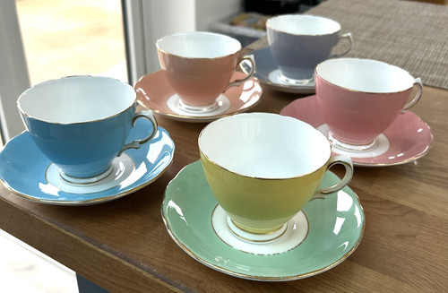 Colclough harlequin pastel tea - colclough,