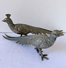 Vintage Pair Metal Pheasants