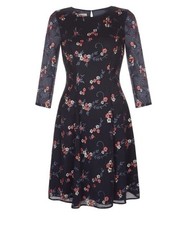 Monsoon Lyndsey Dress 12 Navy