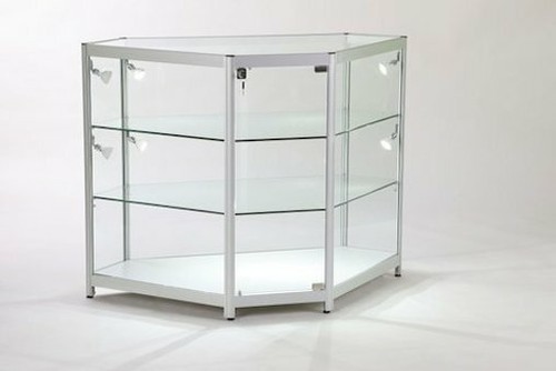 Glass lit showcase aluminium - glass,