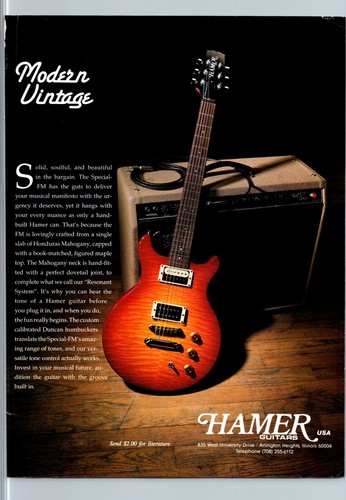 1993 hamer guitar print - hamer,