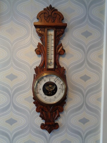 Antique victorian oak aneroid - antique,