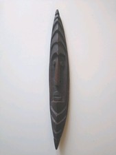 Vintage Hand Carved African Kenyan Elongated Face Tribal Wooden Wall Mask