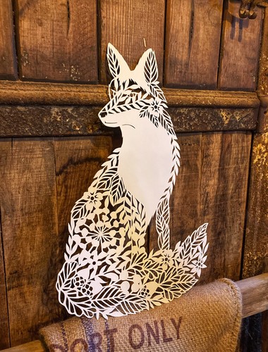 White metal fox wall plaque - fox,