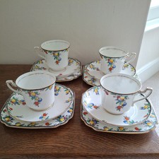 Wetley China - Art Deco Set Of Tea Cup, Saucer & Side Plate
