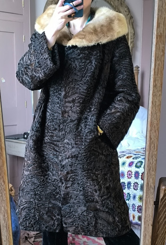 Vintage real fur leather - fur,