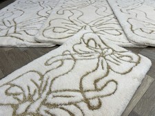 X ROMANY GYPSY WASHABLES GERMAN CREAM-GOLD MATS THICK SET OF 4 RUGS 2026 BOWS X