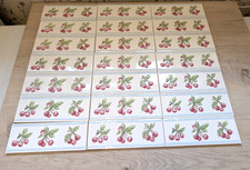 LAURA ASHLEY CHERRY BORDER TILES 7 CERAMIC WALL BORDER TILES 200 x 75 mm vintage