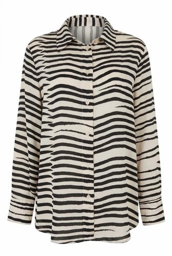 Satin animal print blouse - satin,