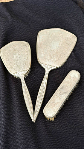 Silver vanity grooming set - vanity,
