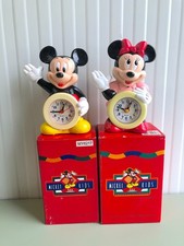 VINTAGE DISNEY MICKEY OR MINNIE MOUSE MUSICAL ALARM CLOCK DEADSTOCK VERY RARE!!!