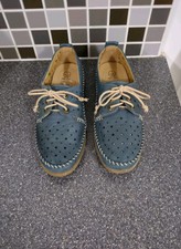 Loretta Blue Leather Orthopedic Comfort Shoes Size 3