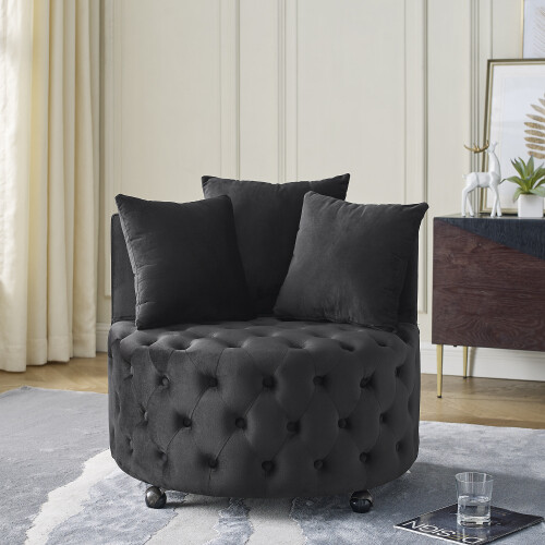Velvet upholstered swivel - upholstered,