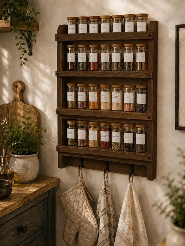 Solid pine spice rack - rack, |