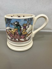 Emma Bridgewater Winter Scene Mug Badger On Sleigh Fox Mouse Design 1/2 Pint Mug