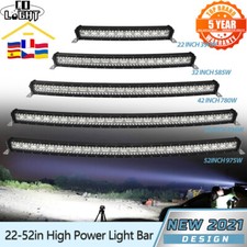Curved 22/32/42/52" 12V 24V Offroad Led Light Bar 3-Row Spot Flood Work Lamp Car