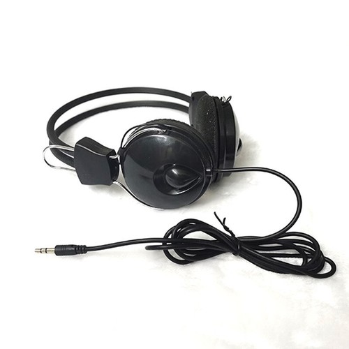 Black wired headphones headset - black,