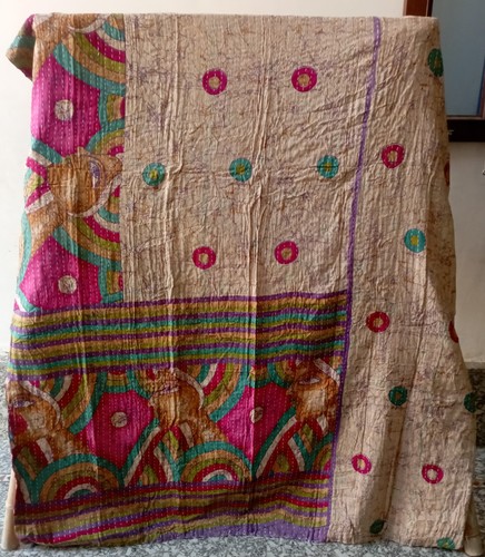 Vintage bohemian kantha quilt - vintage,
