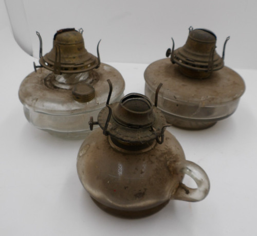 Old glass oil lamps some - glass, lamps,