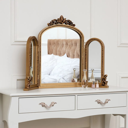 Gold ornate arched - arched, triple