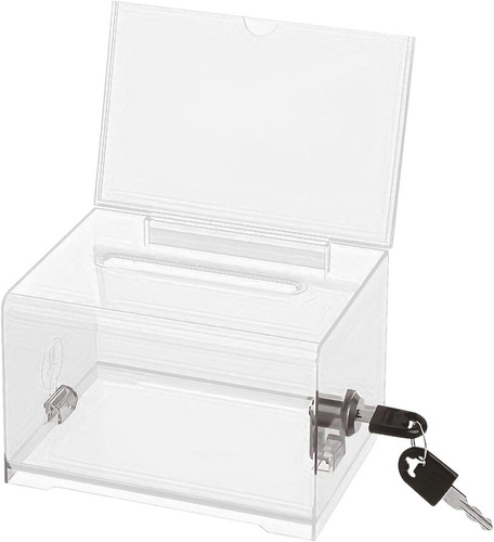 Clear acrylic suggestion box - clear,