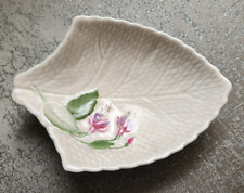 Vintage Crown Devon Leaf Shape Floral Design Pin Trinket Dish