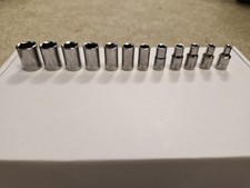 Set of 12 Halfords Advanced 1/4 drive standard 6 point sockets 4-14mm 
