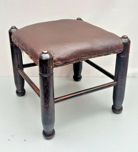 Vintage wooden footstool - wooden,