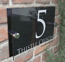 Contemporary HOUSE SIGN / PLAQUE / DOOR / NUMBER / GLASS EFFECT ACRYLIC 28W