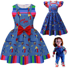 Halloween Cosplay Costume Chucky Kids Dress Girls Child's Play Party Fancy Dress