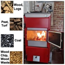 Log burner, log boiler, DWBi 30kW, solid fuel central heating boilers,