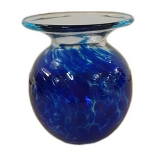 Bath Aqua Glass Small Vase