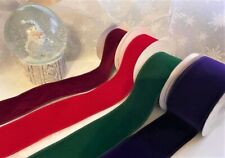 Eleganza VELVET Red Burg Green Purple Christmas - Luxury Wire Edge Ribbon 60mm