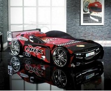 Black MRX Kids Racing Car Bed