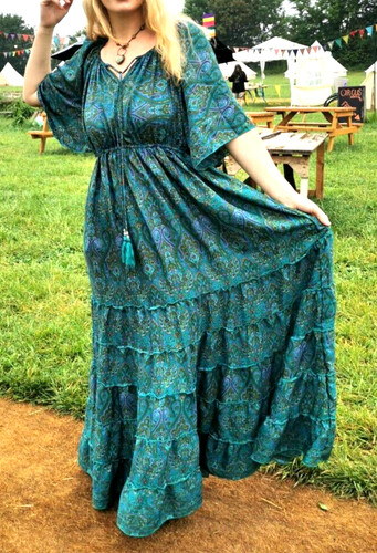 Long maxi medieval - , teal