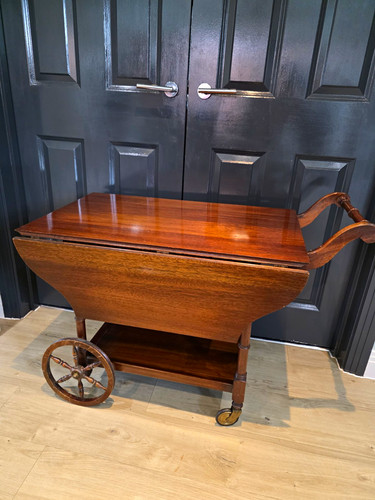 Vintage mahogany drop leaf tea - mahogany,