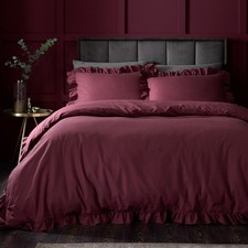 Duvet Cover Bedding Set 100% Cotton Cassia Frill by Appletree Loft Berry