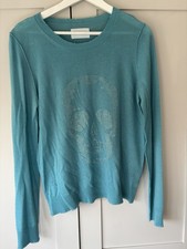 Zadig & Voltaire Women's Brand New Light Cashmere Jumper Size L UK 14 Turquoise