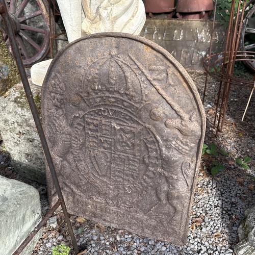 Antique cast iron fire back - iron,